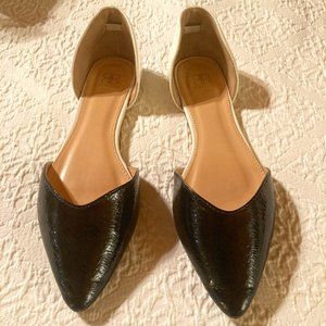 Dooballo Hera Two Tone Pointed Toe Flats, Size 10